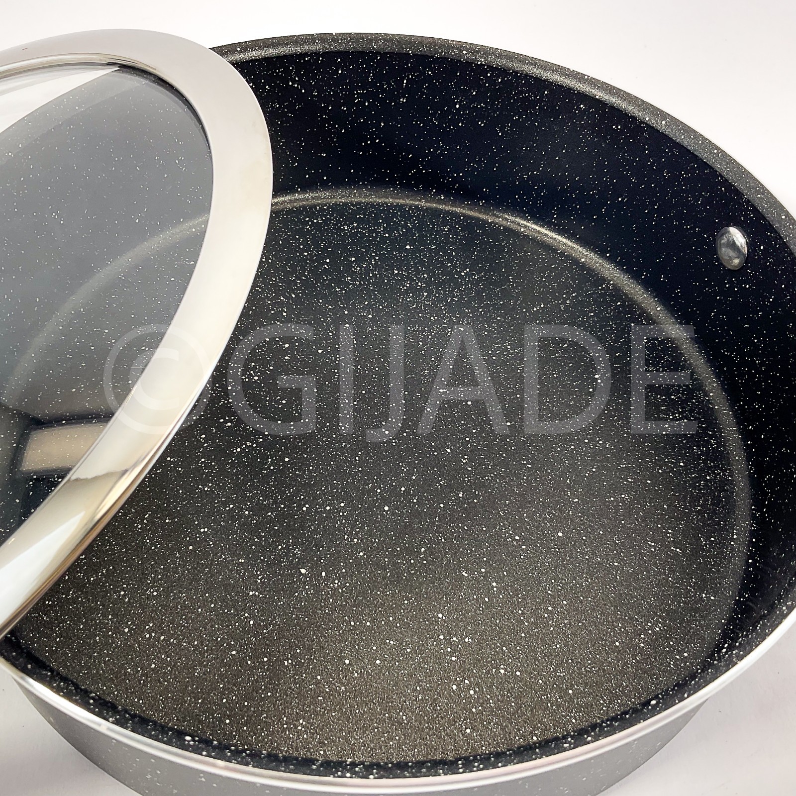Henckels Made in Italy, Granitium Notte 3-Qt Stockpot /Soup Pot & Glass Lid New