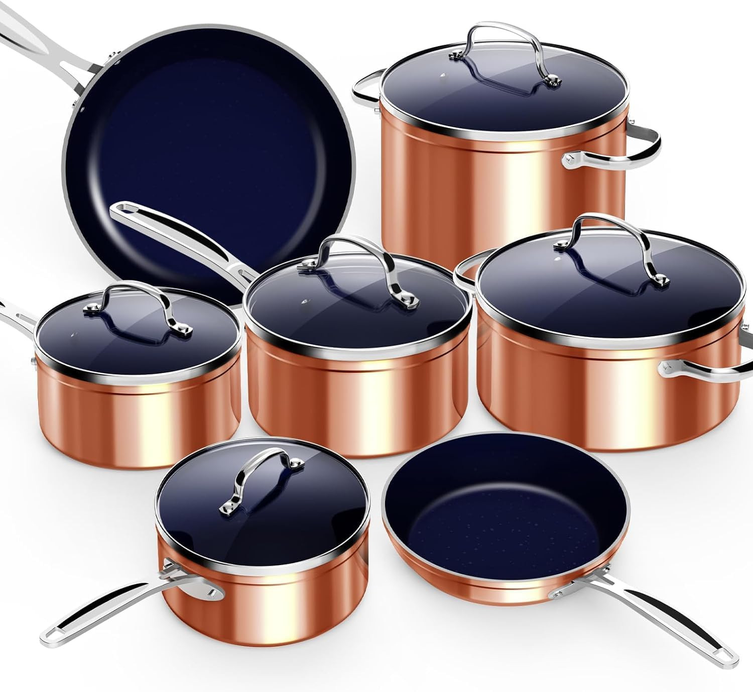 12Pc Non-Stick Cookware Set, Induction-Ready & PFAS Free
