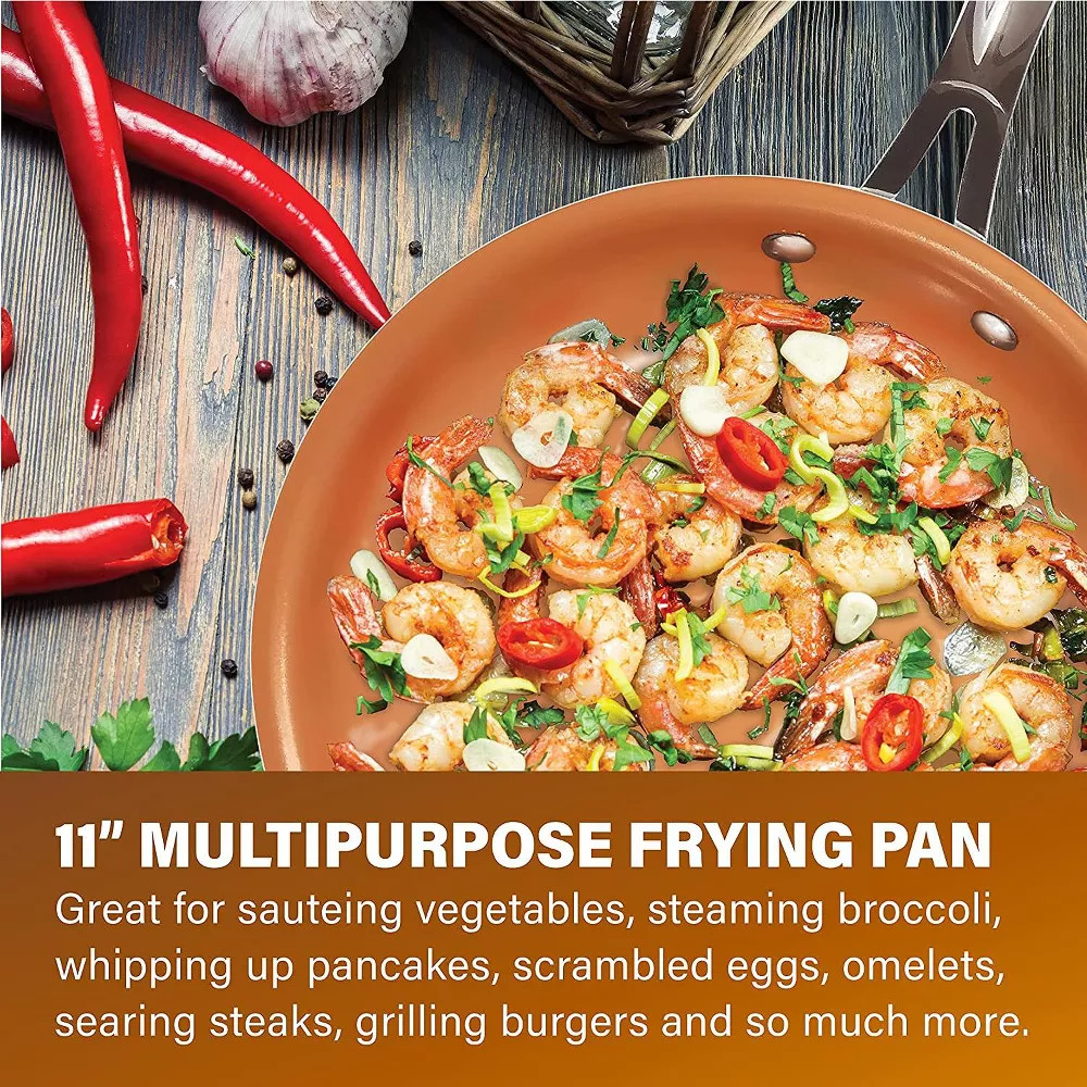 Gotham Steel 11″ Heavy Duty Titanium Ceramic Fry Pan with Stay Cool Handle (B2)