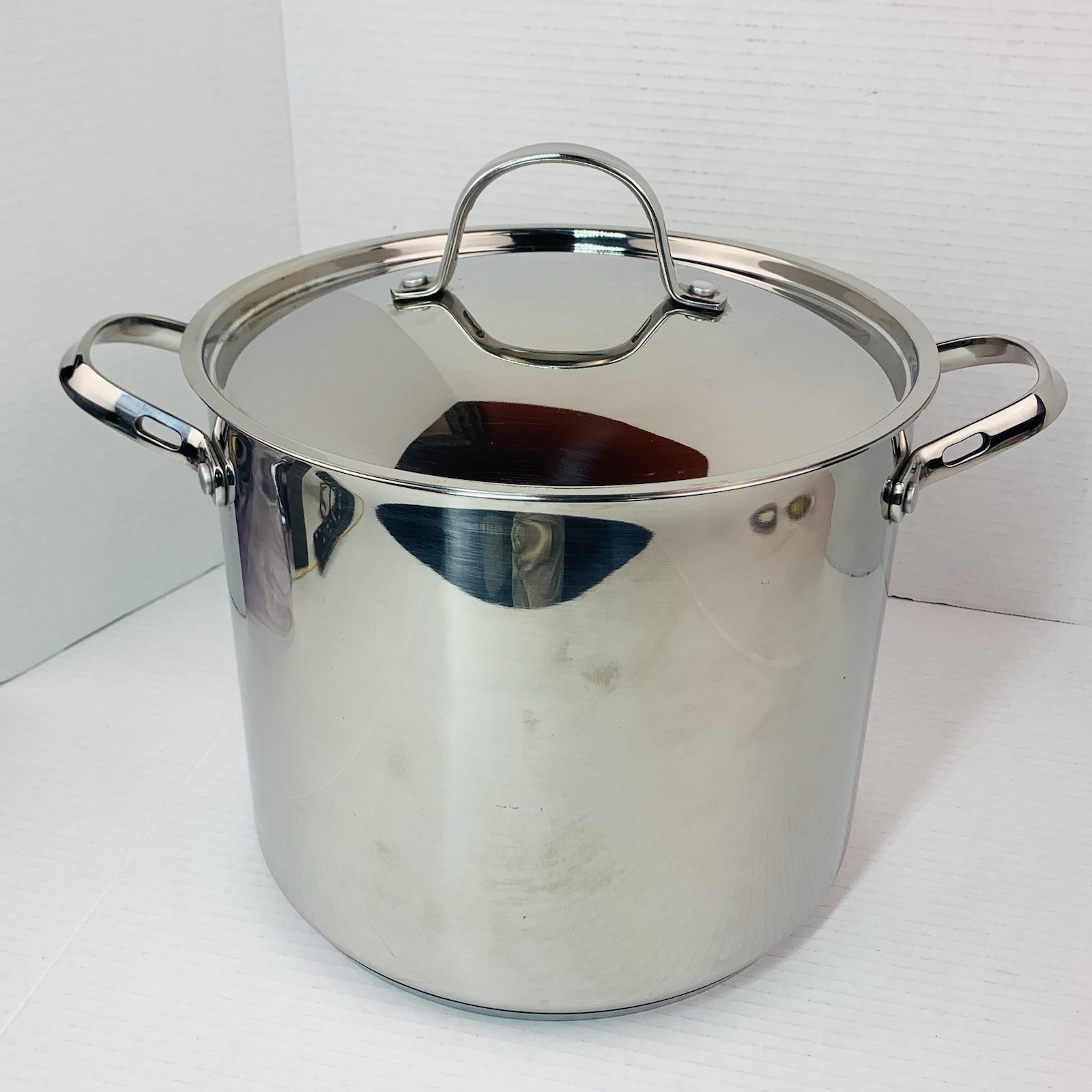 Cooks Standard Clad 12 Quart 18/10 Stainless Steel Stock Pot w/ Lid Deep Large