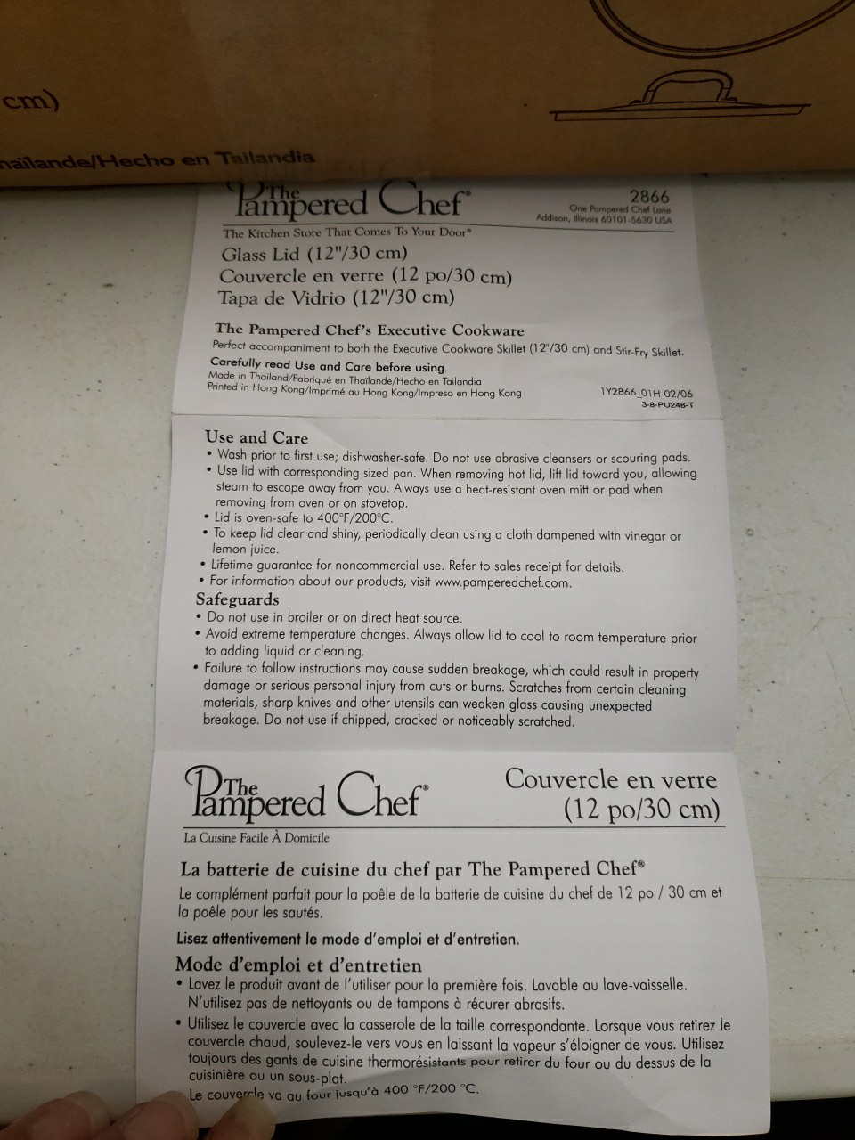 The Pampered Chef 12″ Glass Lid Executive Cookware 2866 NEW IN BOX