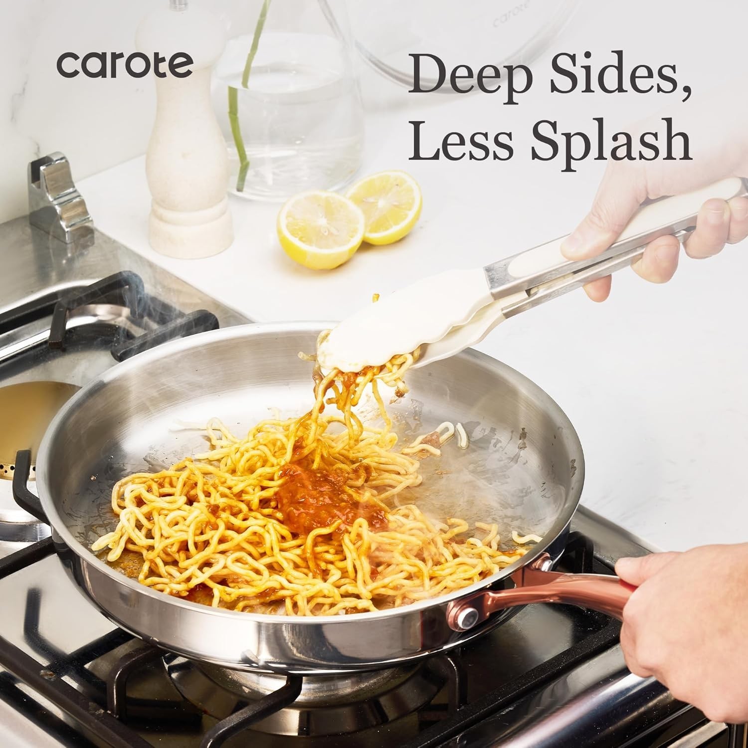 10″ Tri-Ply Stainless Steel Frying Pan, Non-Toxic Egg Pan Omelet Pan, Oven Sa…