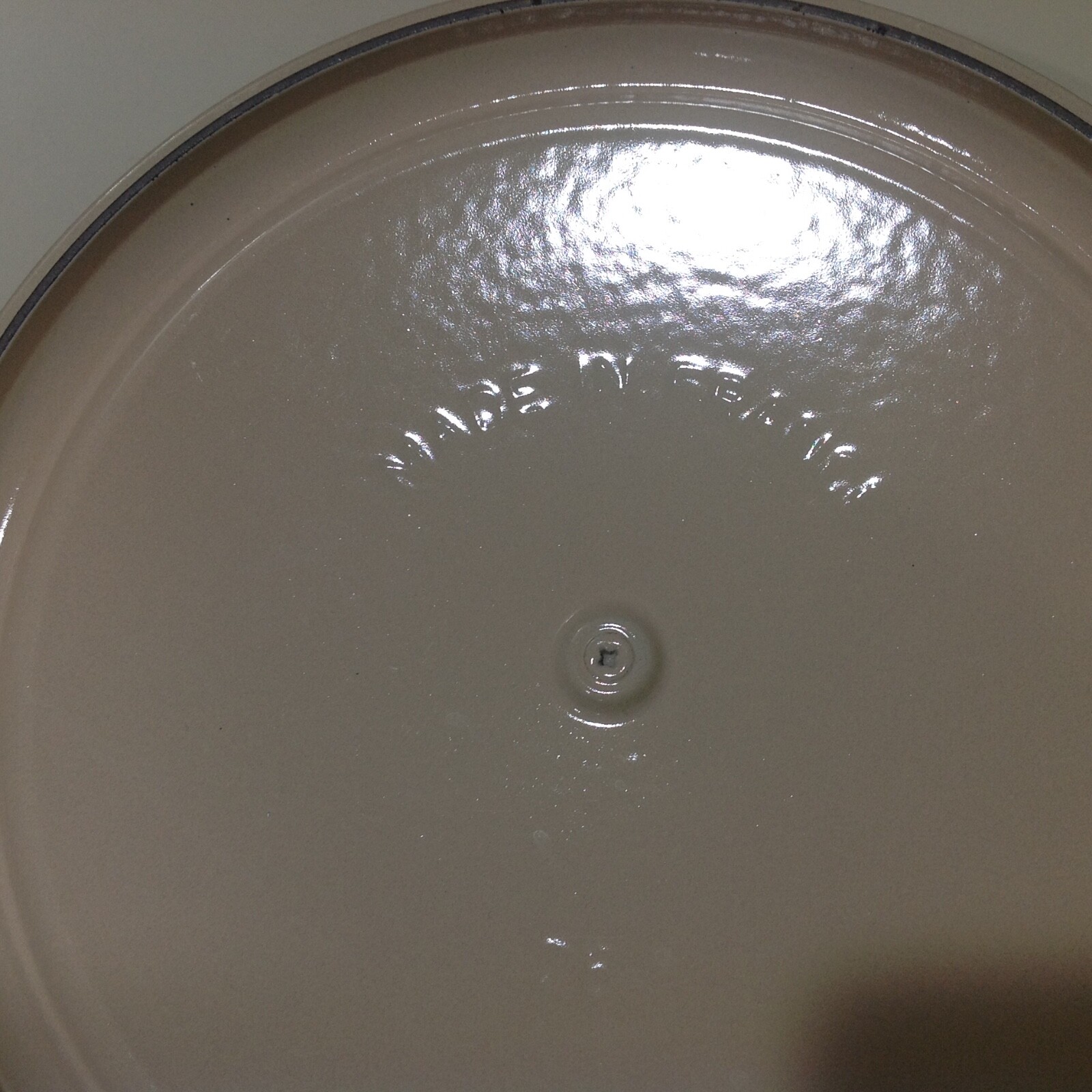 Lid Enameled Green Cast Iron #26 Round Dutch Oven Made in France Unknown Brand