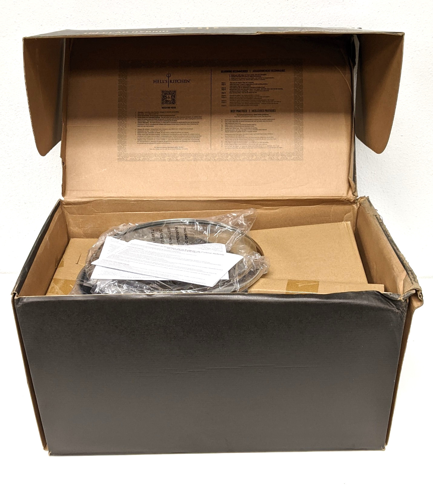 Hell’s Kitchen 5pc Tri-Clad Hybrid Cookware Set PFAS-Free Open Box HKHS-5C