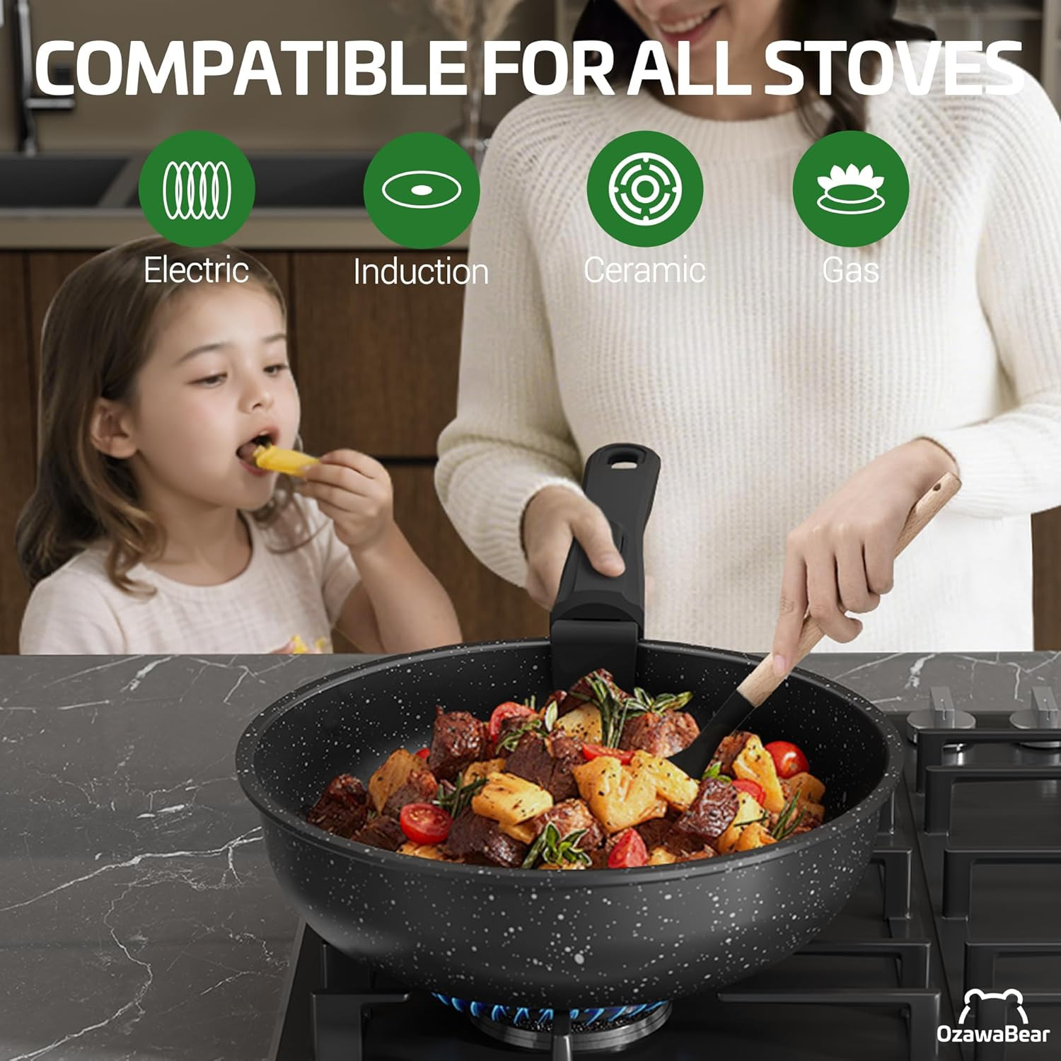 26-Piece Non-Stick Ceramic Cookware Set – Induction & Oven Safe, Healthy Cooking