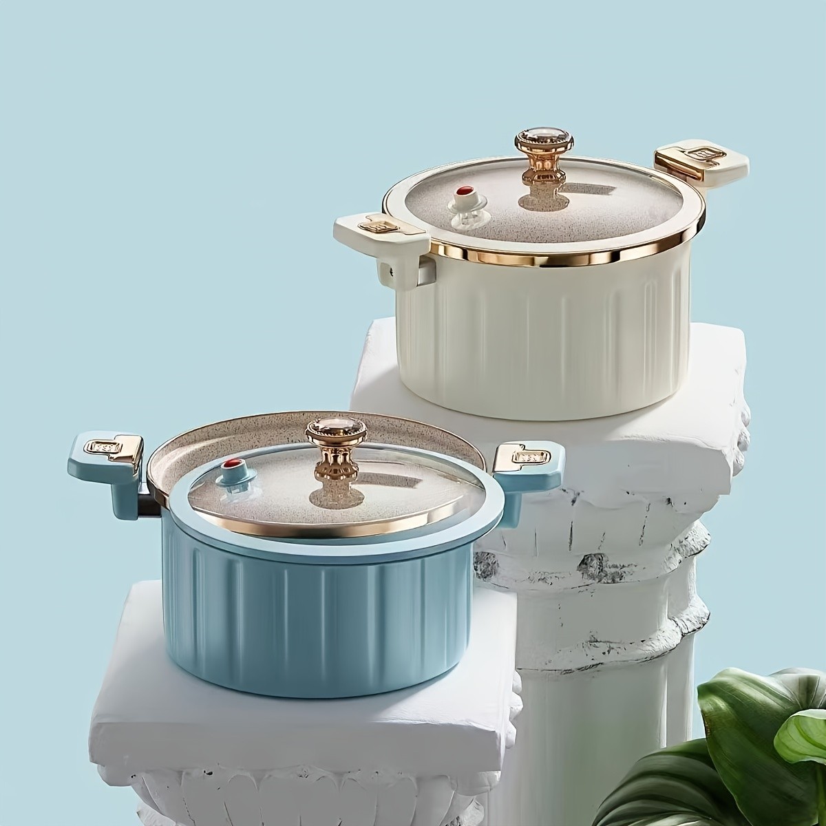 Blue/White Enamel Soup Pot for Stewing, 11′ X 11′ Non-Stick Cooking Pot