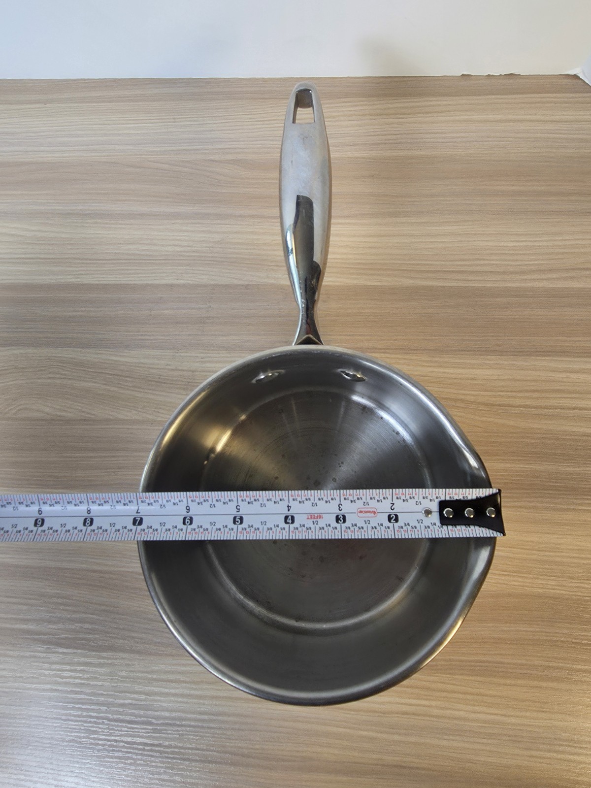 Emeril 2 Qt Sauce Pan Pot Single Pour Spout Stainless Steel Copper Base NO lid
