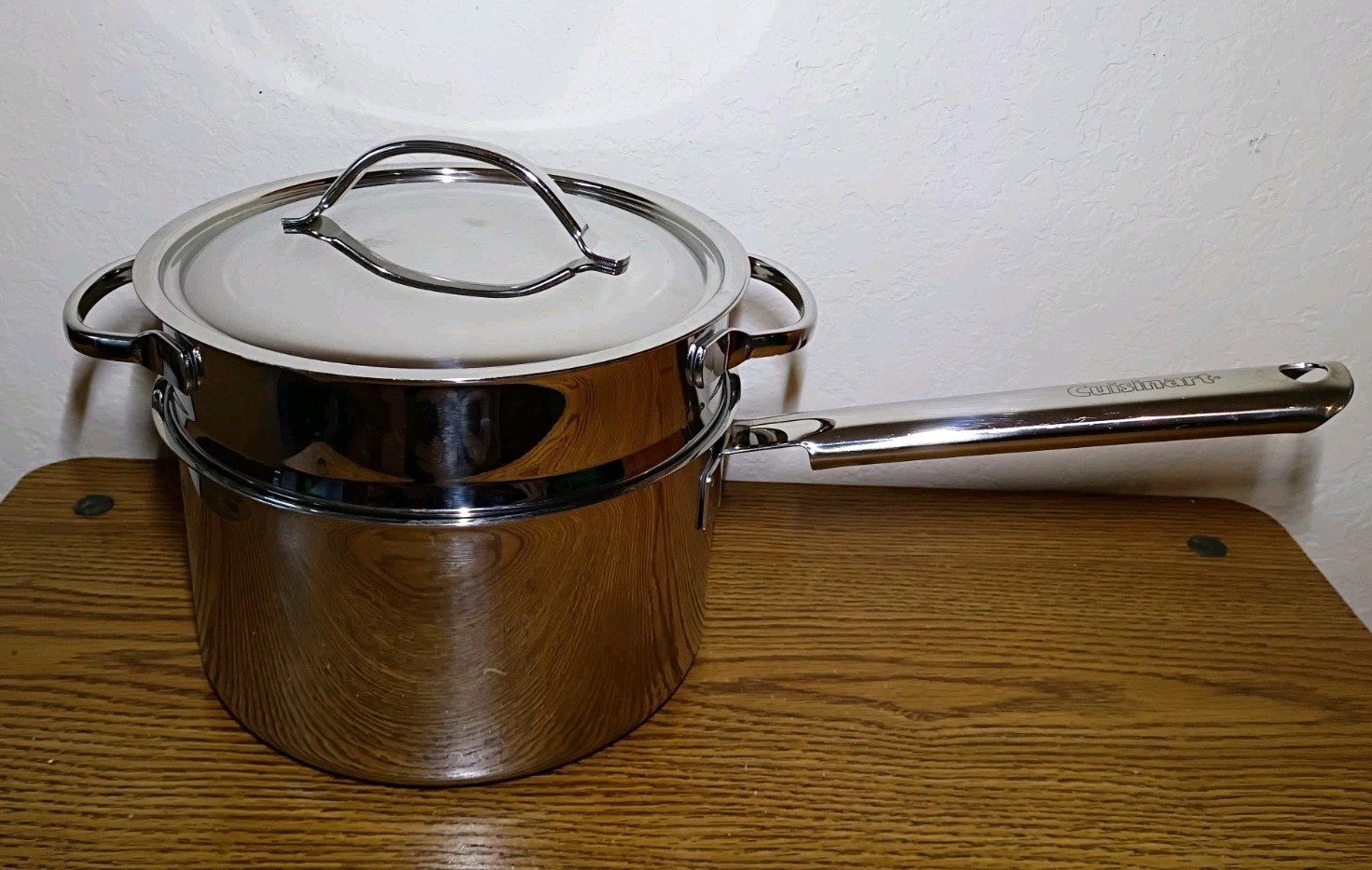Cuisinart 3.75 Qt Stainless Steel Saucepan Steamer Insert Lid Set 919-20