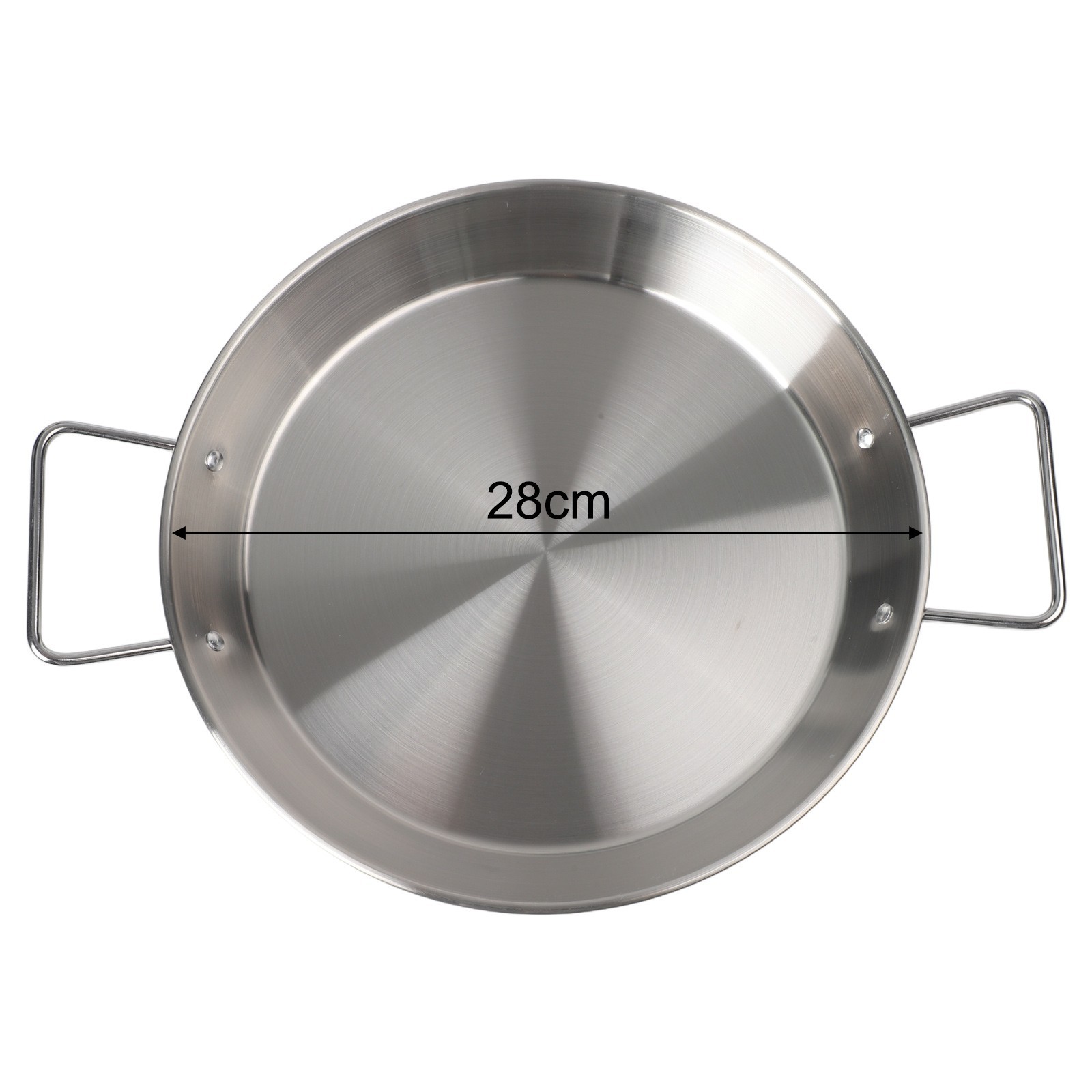 Rust Resistant Stainless Steel Paella Pot Flat Bottom Cooking Pot 32CM