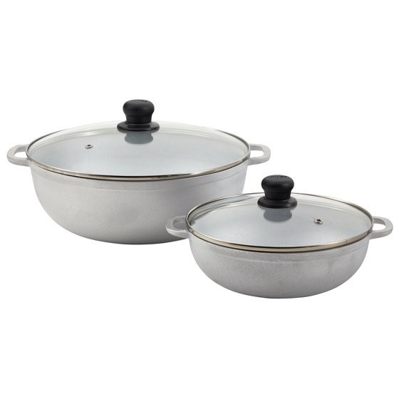 IMUSA 2.5/7.0qt Cast Aluminum Caldero 2pc Set with Glass lid – 22/30cm