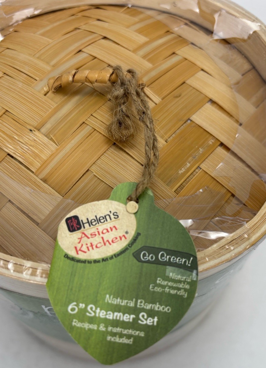 Helen’s Asian Kitchen 6-in Bamboo Steamer Set 97080 New