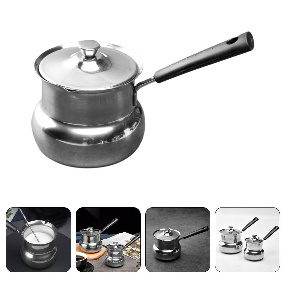 Stovetop Milk Warmer Boiling Pot Cooking Stainless Steel Coffee for