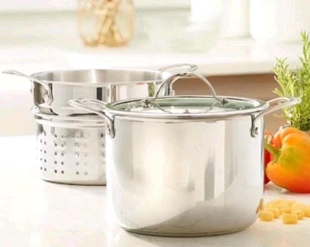 Princess House Heritage Signature 6Qt Stockpot w/ Steamer Basket & Lid 10646