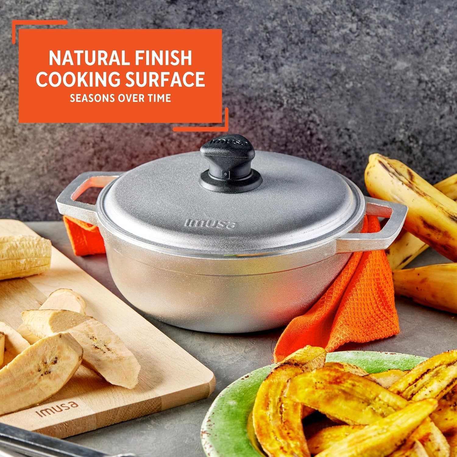 2.6 Quart Traditional Natural Made in Colombia Caldero with Lid for Cooking and