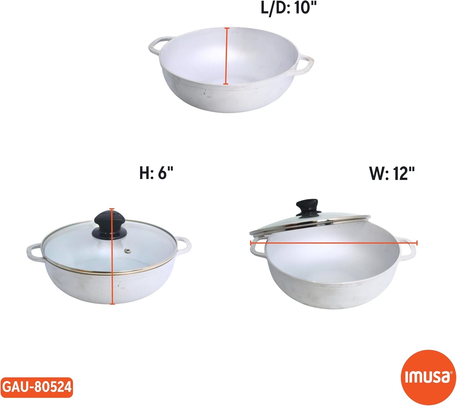 Caldero Stock Pot W/ Glass Lid 3.7QT Cast Aluminum Perfect Serving Small