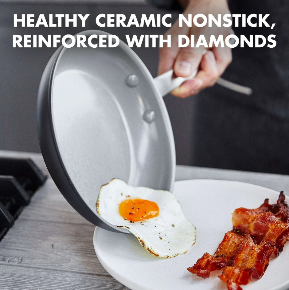 GreenPan Chatham 8″ & 10″ Ceramic Nonstick Fry Pan Set Hard Anodized Skillets