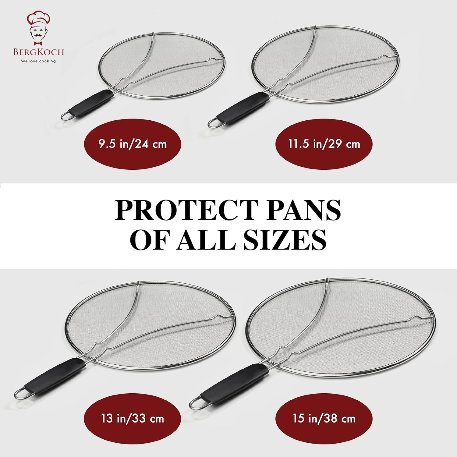 Splatter Screen for Frying Pan – 13 Inch Stainless Steel Grease Splatter Guard