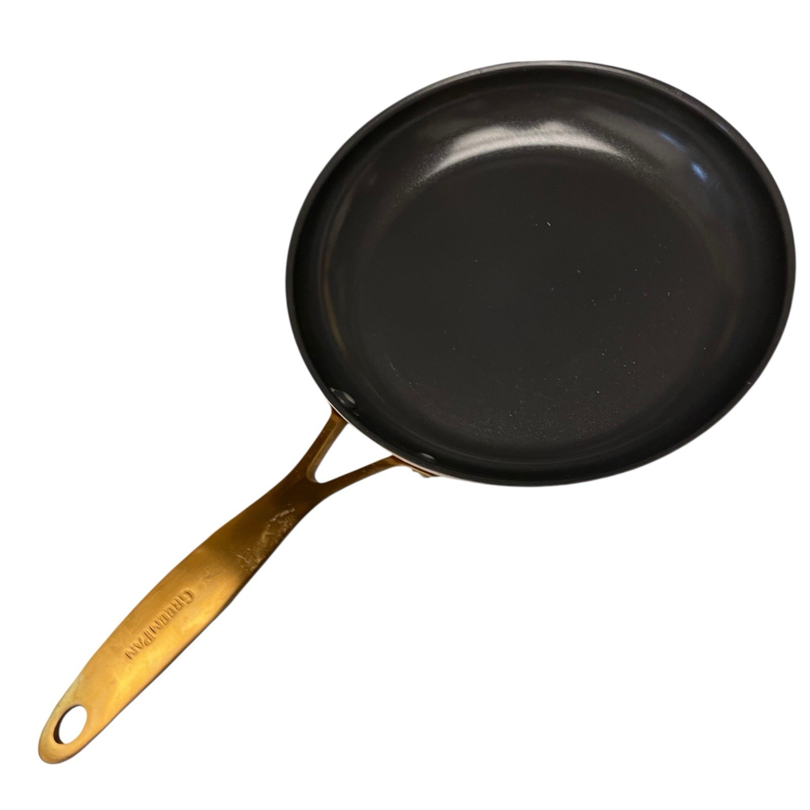 GreenPan Aluminum 10.5” Skillet Fry Pan w Non-Stick Coating Beige Enameled Side