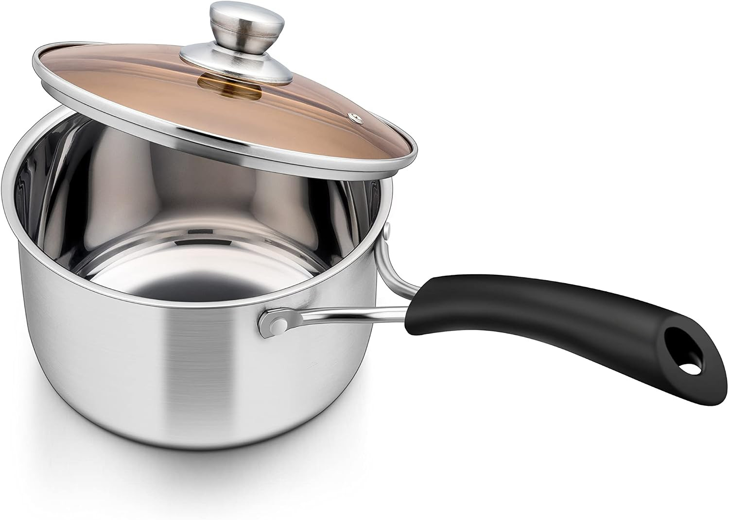 Herogo 1 Quart Saucepan with Lid, 18/10 Stainless Steel Small Sauce Pan Pot, 1Qt