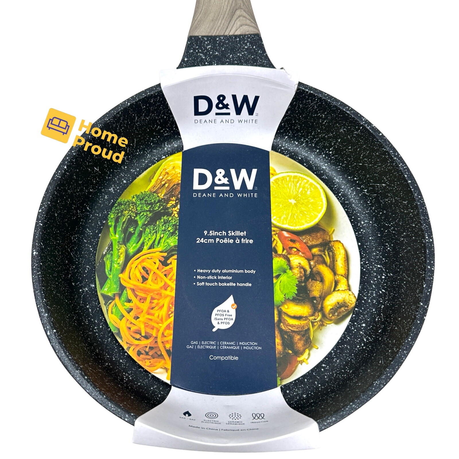 Skillet Frying Pan Nonstick 9.5 Inch Deane & White Heavy Duty Kitchen Cookware