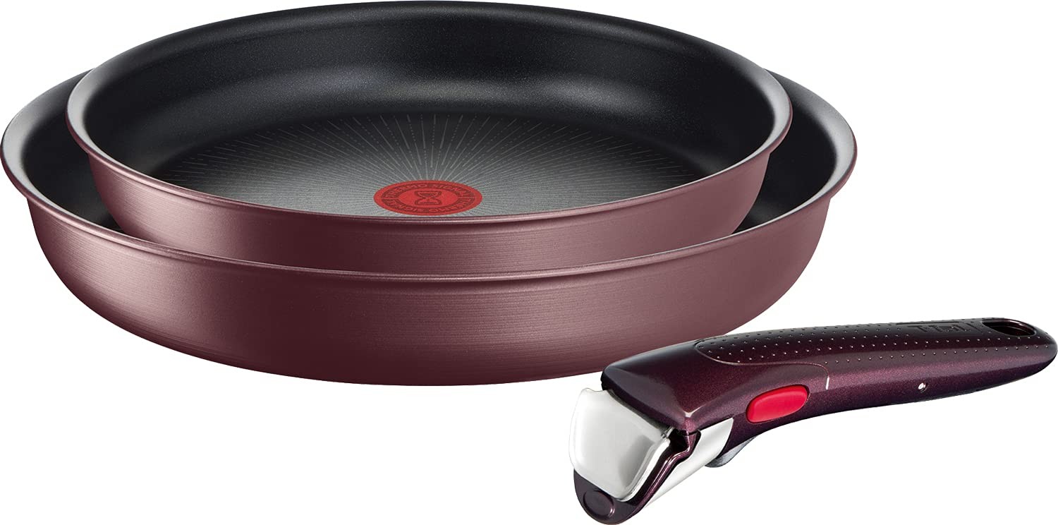 T-Fal Frying Pan Set, 3-Piece Set, Induction and Gas Stove Compatible, L38590
