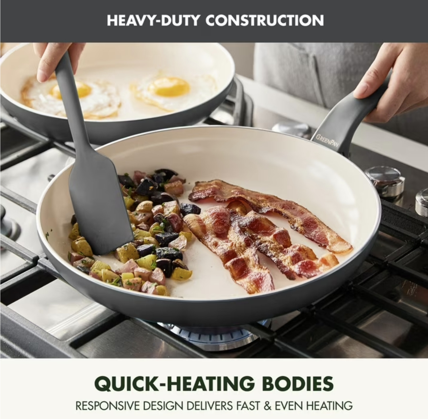 GreenPan Essence 5QT Jumbo Ceramic Nonstick Sauté Pan with Lid, Oven Safe NEW