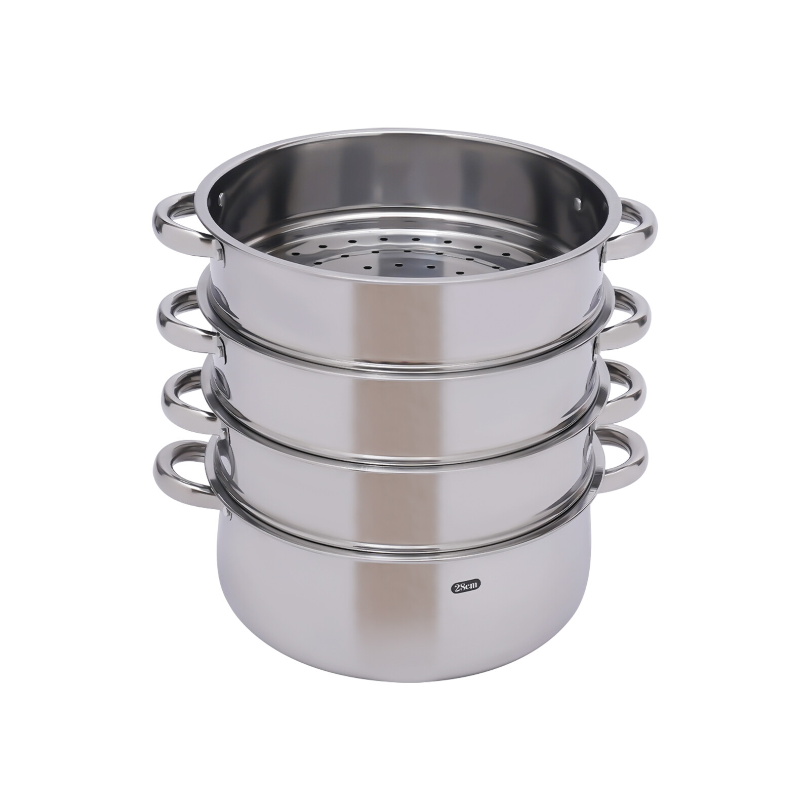 5 Tier 28cm Stainless Steel Steamer Set Dumpling Manty Steamer Pot Glass Lid