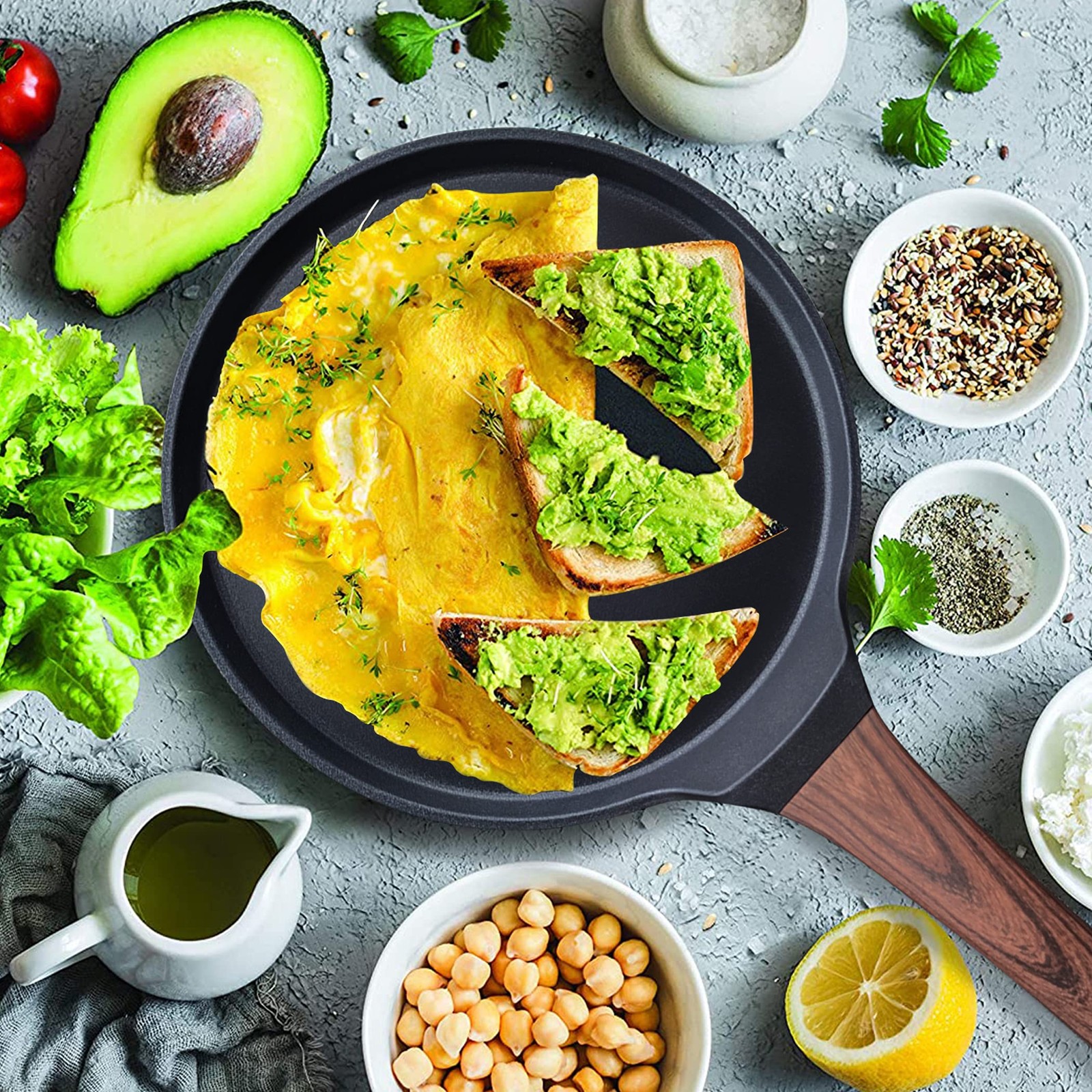 11 Inch Nonstick Crepe Pan Skillet Dosa Tawa Omelette Tortillas Griddle