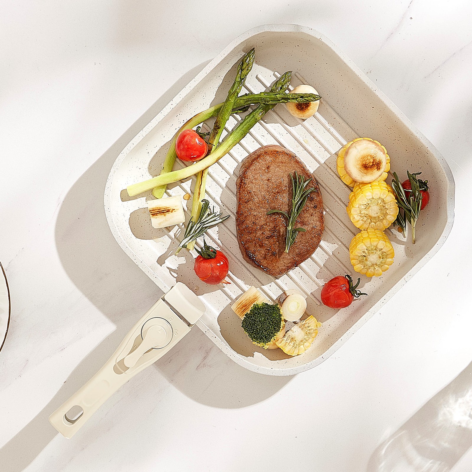 17 Pcs Pots and Pans Set Granite Nonstick Kitchen Cookware Sets Induction White