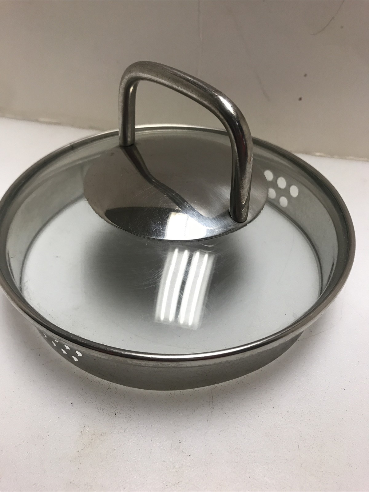 5-3/8” Glass & Stainless Steel With Strainer Lid Only