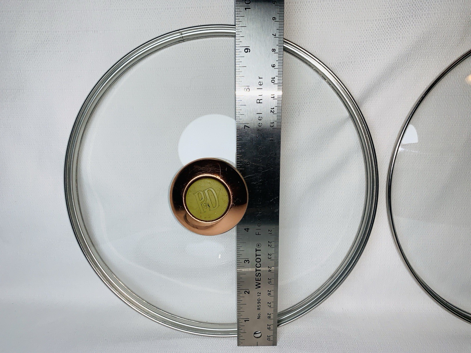 Paula Dean Cookware Glass Replacement Lids 9.25” Copper & Green Color Knobs 3pcs
