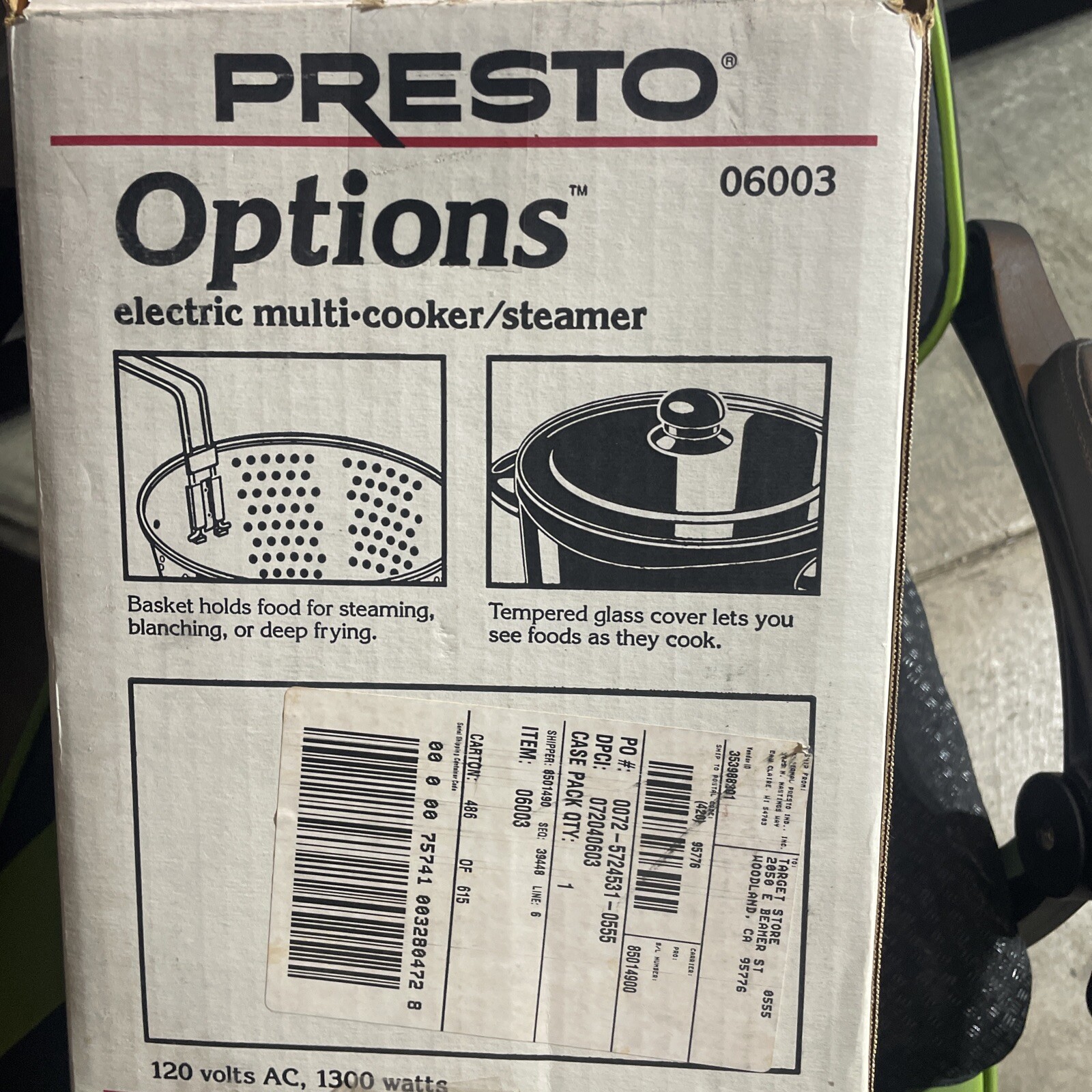 Presto Multi-Cooker Dark Gray Electric Non-Stick Interior, Easy To Use And Clean