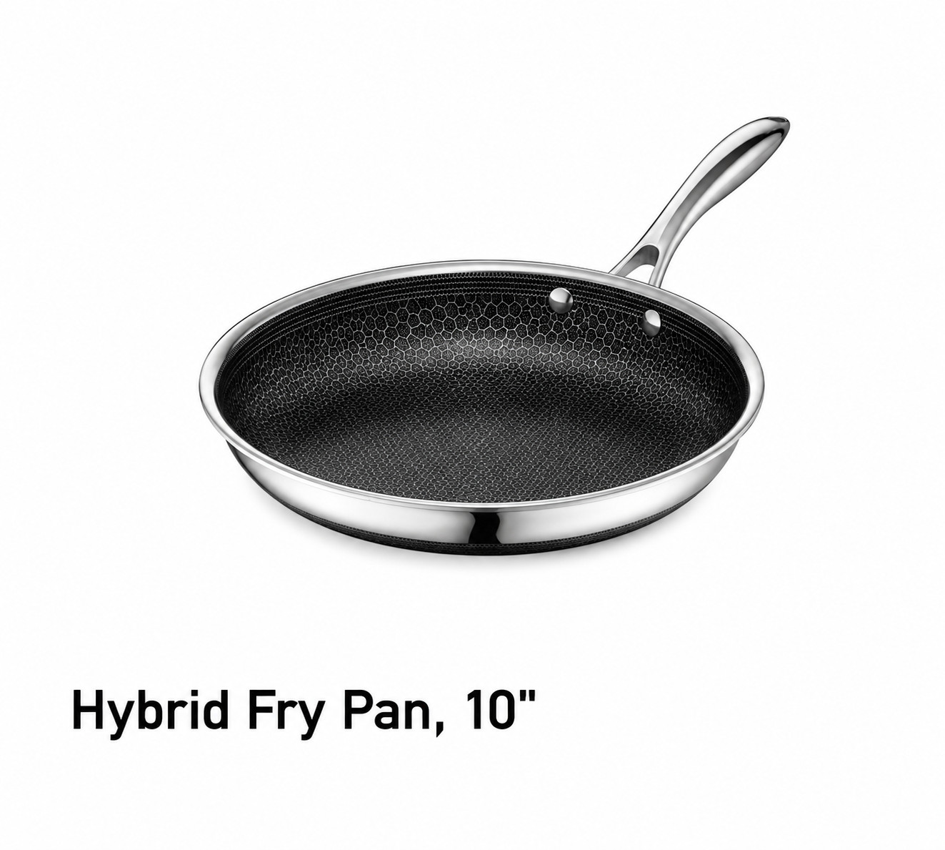 HEXCLAD 6-PC Nonstick Hybrid Fry Pan Set 8, 10, 12″ w/Tempered Glass Lids Black