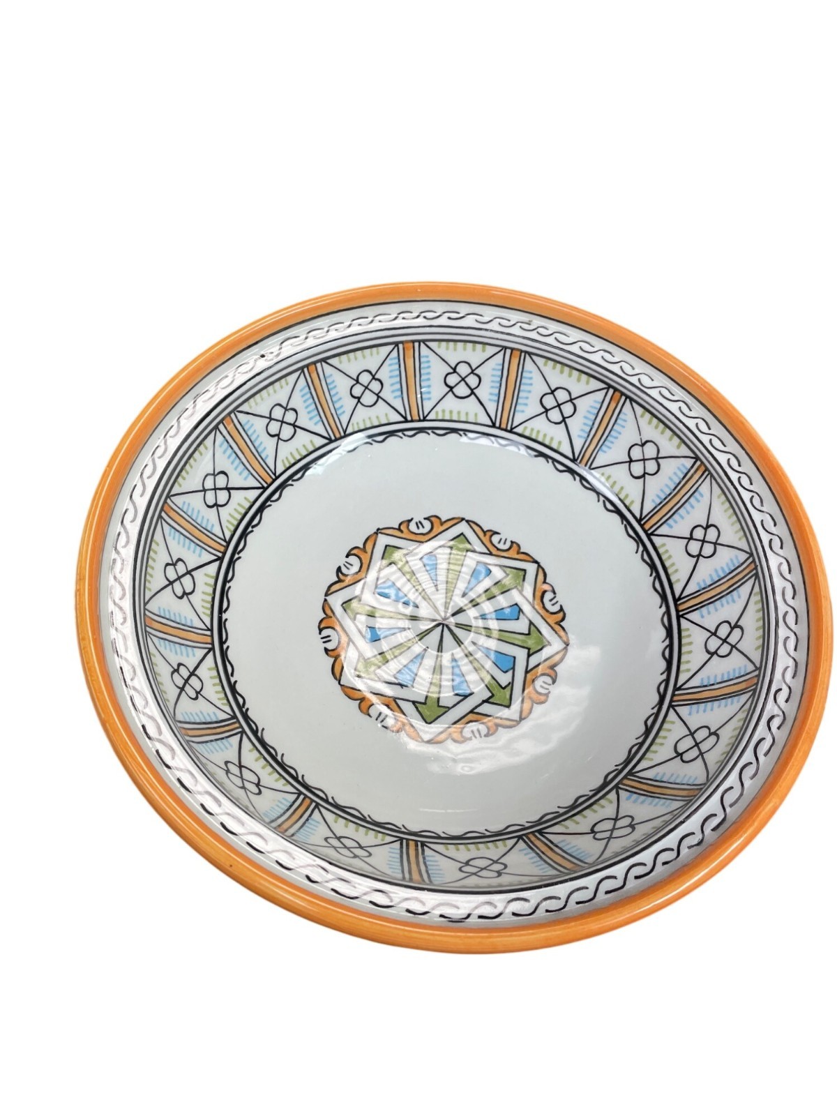 Moroccan Fes Glazed Handpainted Tagine Artisan Pottery 8″x9.5″ SKU 9340-R1S2