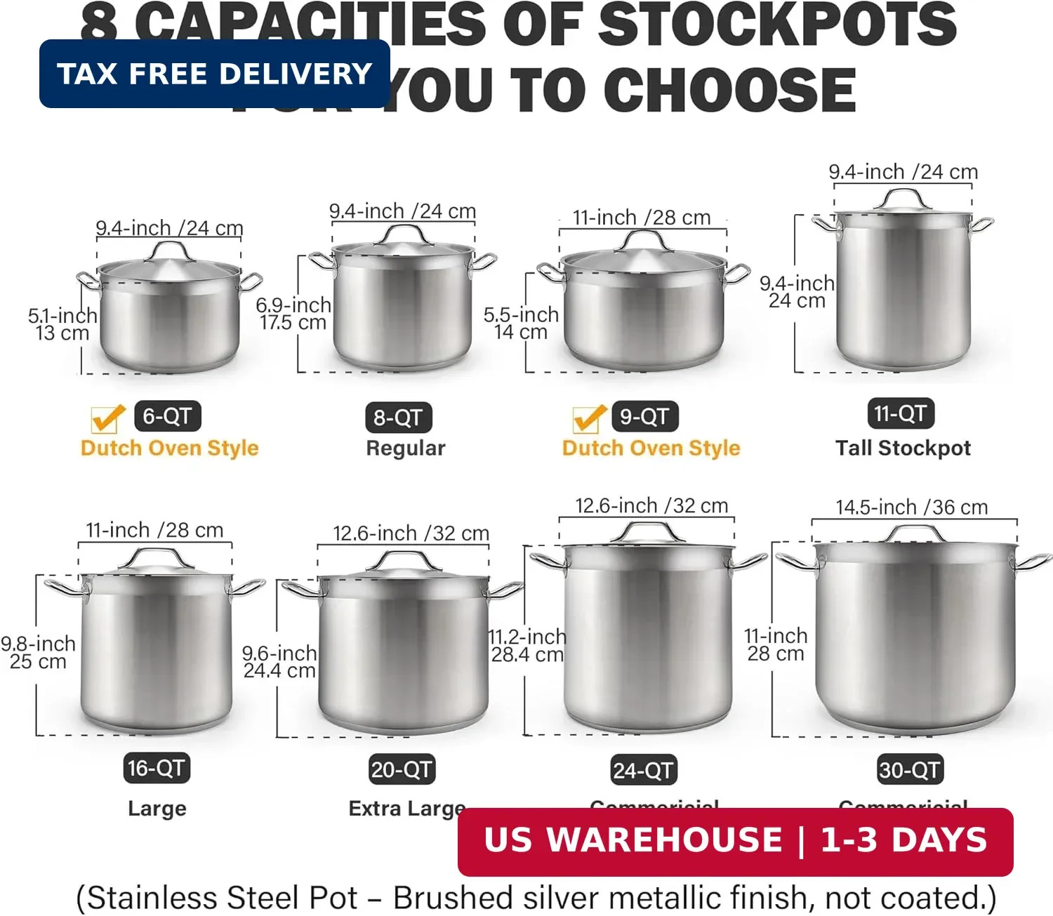 Cooks Standard Stainless Steel Stockpot 20 QT, Stock Pot with Lid, Professional