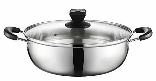 12.6 Inch Stainless Steel Pot With Divider Vented Glass Lid, Silver