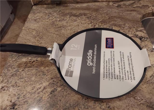 NEW JCPENNEY HOME COLLECTION HARD ANODIZED ALUMINUM 12 INCH NON STICK GRIDDLE