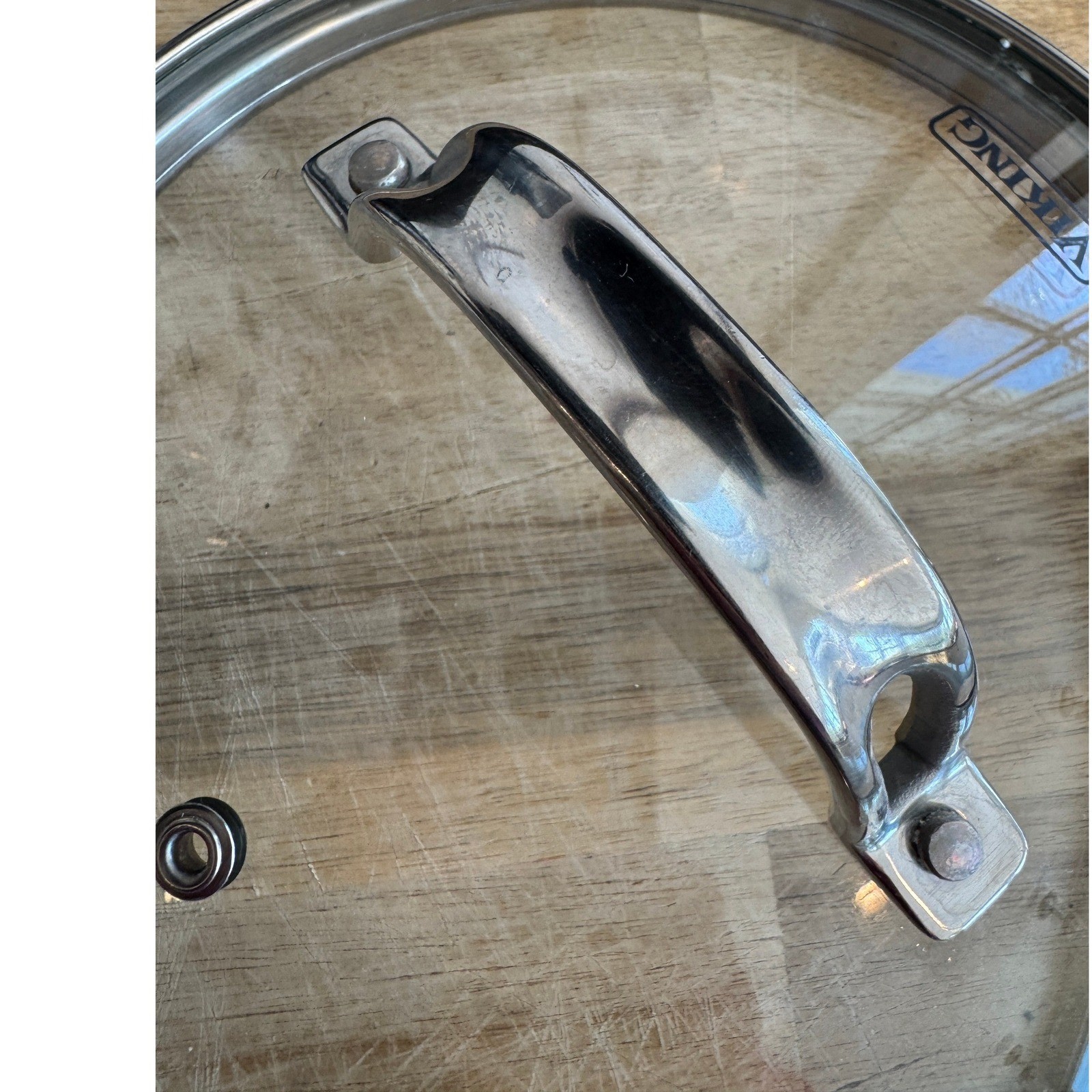 Viking 7.5 Inch Vented Tempered Glass Replacement Lid Stainless Steel Handle