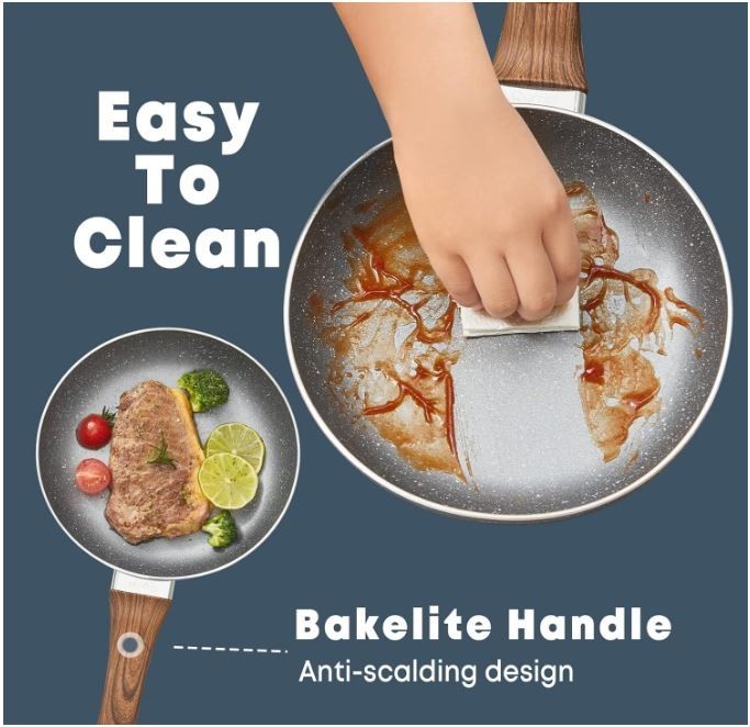 Cyrret Nonstick Cookware Set – 12 Pieces Granite Kitchen Cookware, Pots & Pans