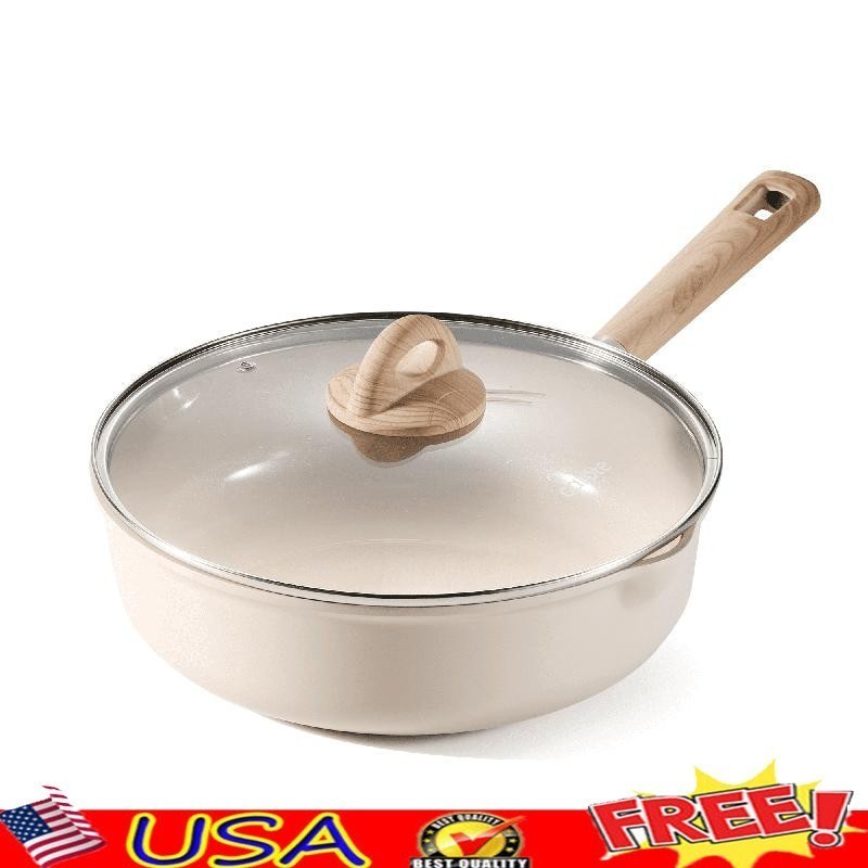 Healthy Nonstick Saute Pan Induction Jumbo Cooker Ceramic Skillet Easy Clean New