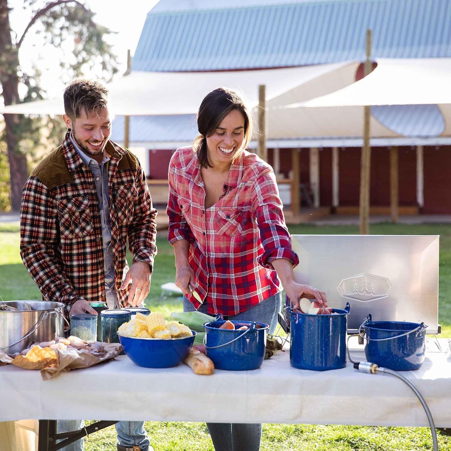 1.75 Qt Straight Pot W/Lid & Handle – Enamelware for Cooking Outdoors, Camping &