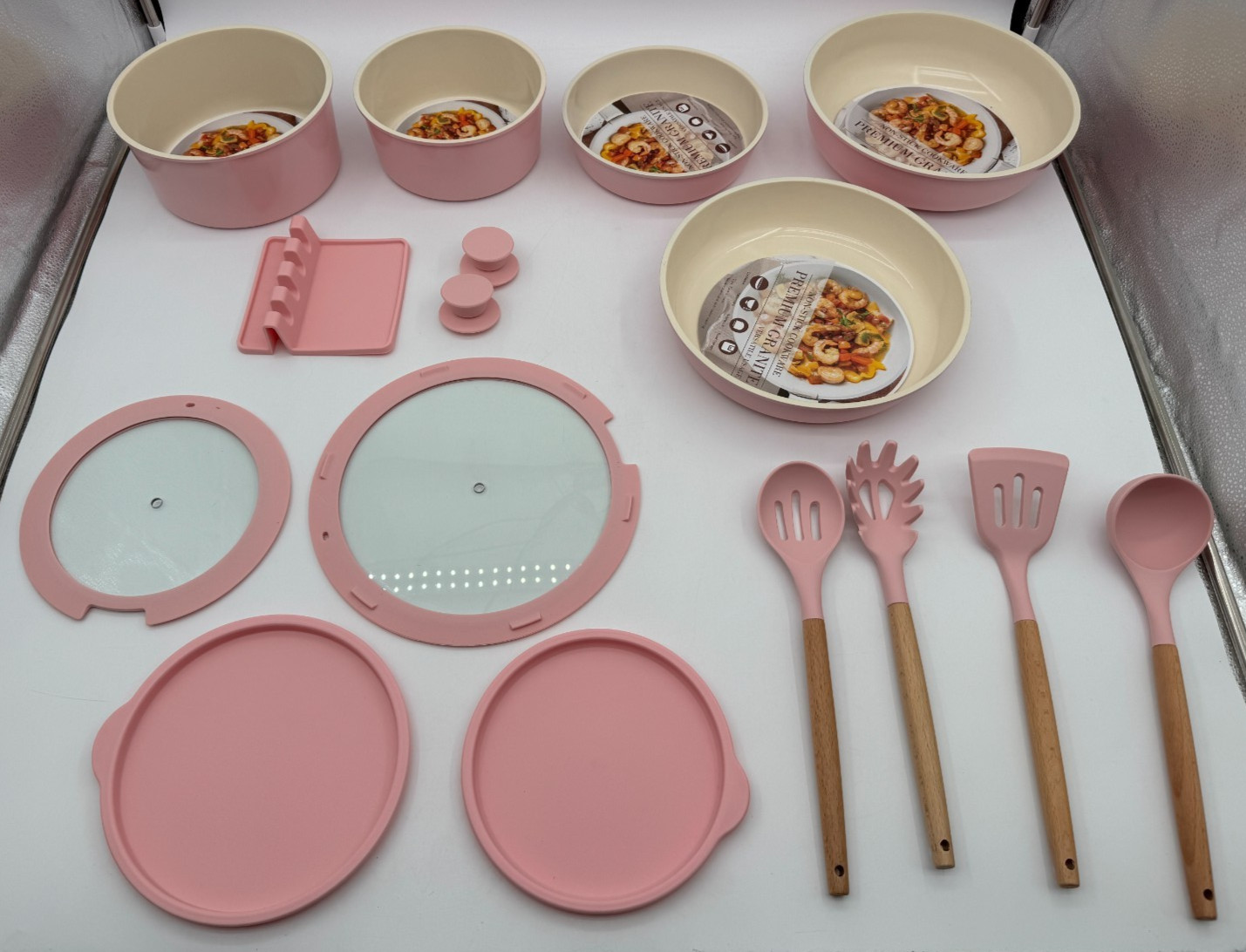 Astercook 19 Pcs Pots and Pans Set Non Stick, Ceramic Cookware Set