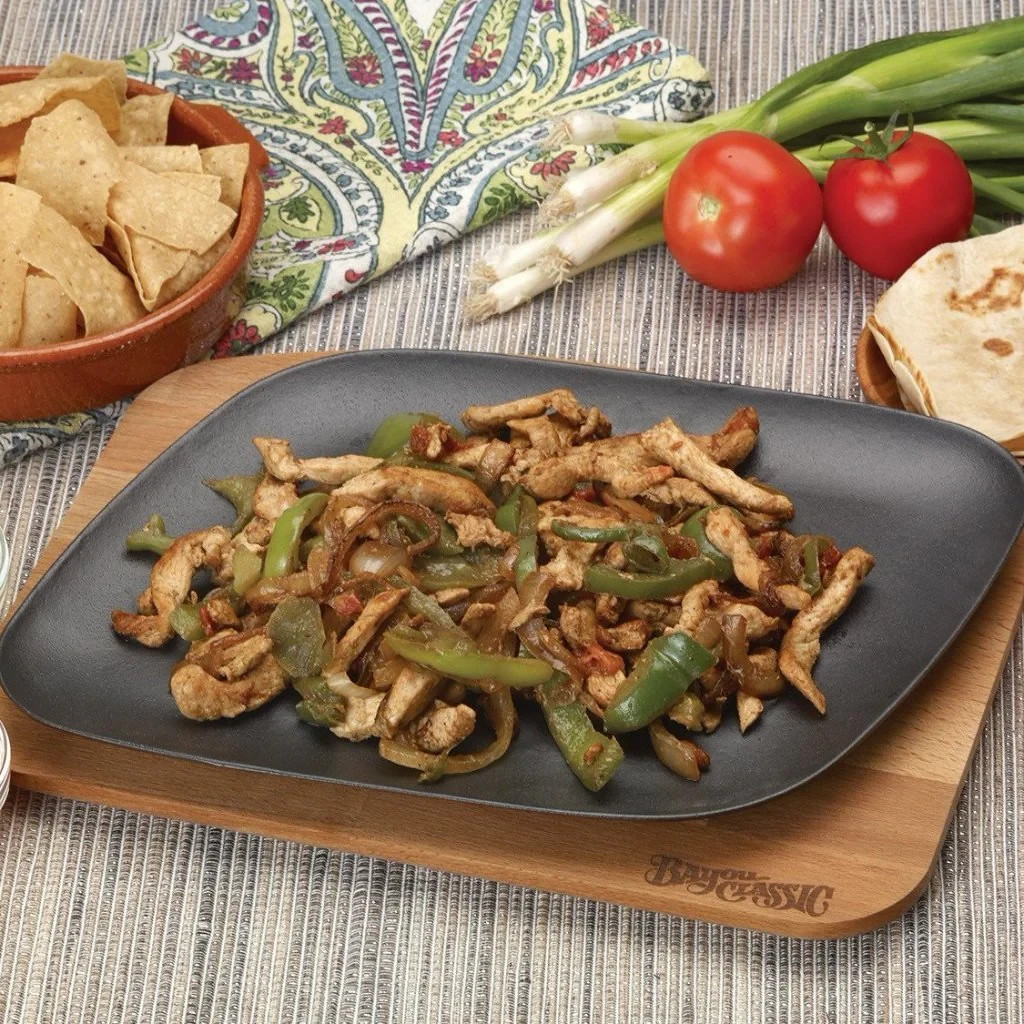 Bayou Classic Cast Iron Black Enameled Fajita Pan 7708B