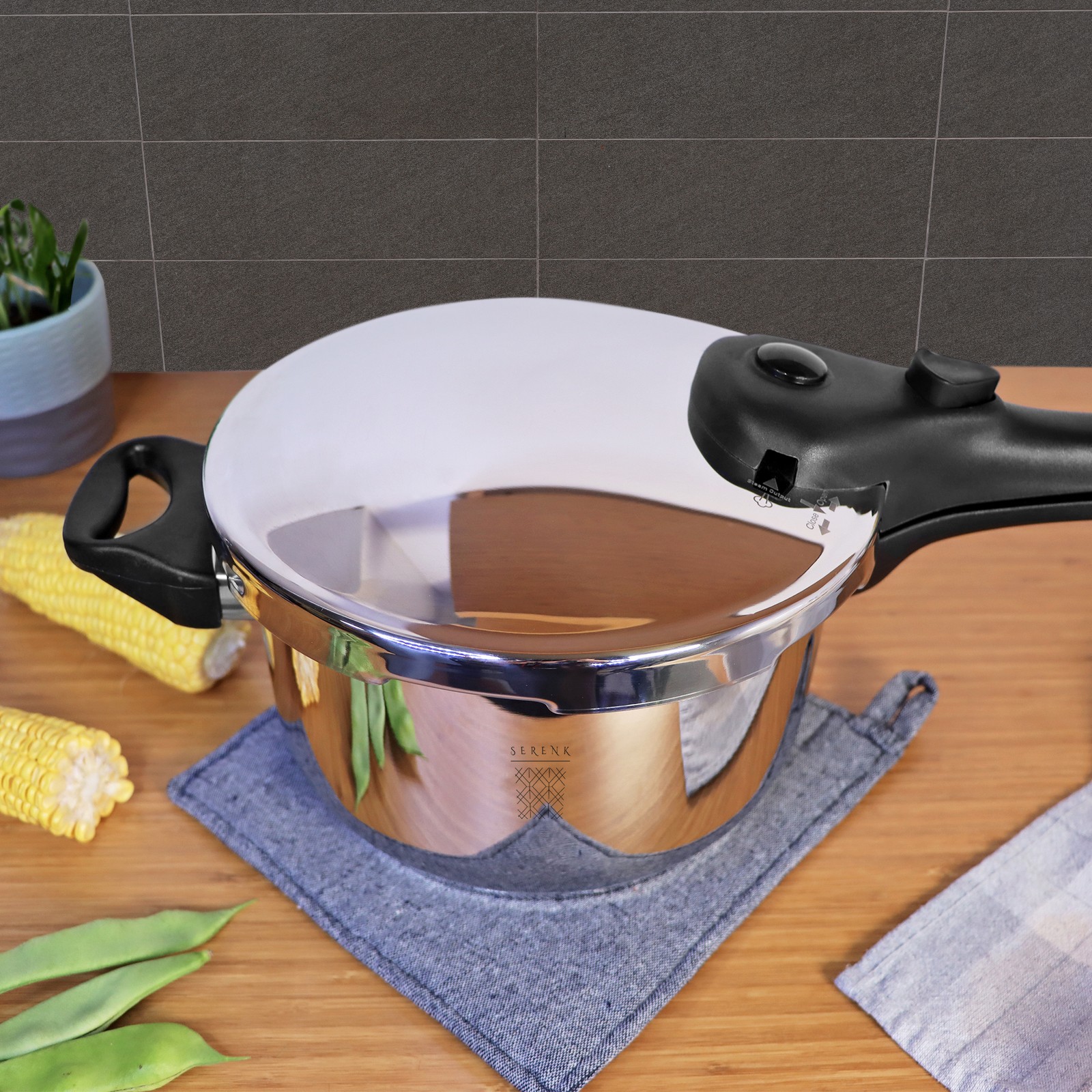 Serenk Modernist 5 qt – 5 L Stainless Steel Pressure Cooker, Safety Mode