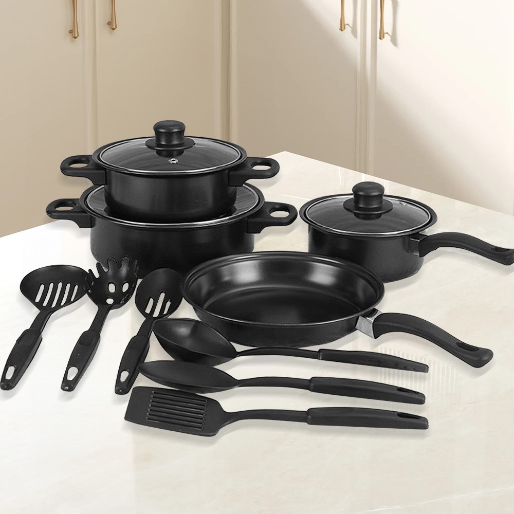 13 Piece Cookware Set Nonstick Pots and Pans for Home Kitchen with Spatula & Lid