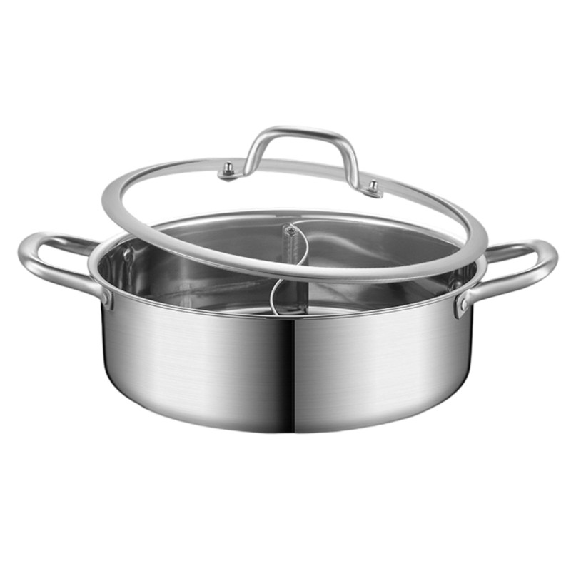 Double Sided 304 Stainless Steels Cooking Shabu Shabu Pot for Various Stove Type
