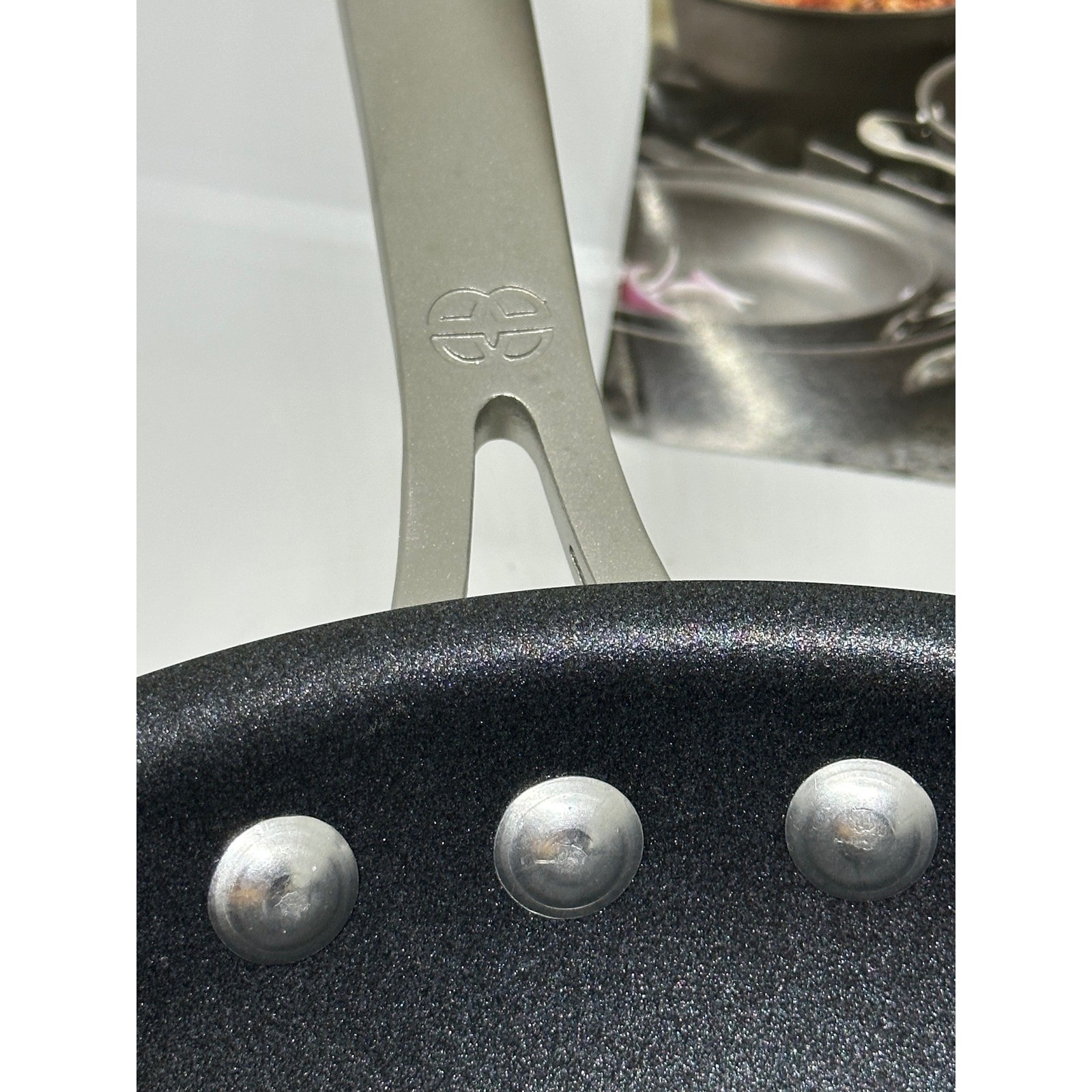 Calphalon One Nonstick 9 Inch Open Skillet Pan Gray Hard Anodized 1609 2 QT