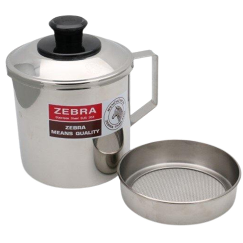 Oil Filter Pot Pouring Mouth Zebra Brand Multi-Purpose Silver Color Stainless