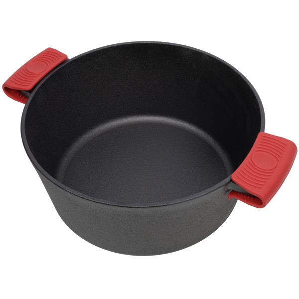 2 in 1 Cast Iron Stock Pot Dual Handles Multi Purpose Braiser with Griddle Lid