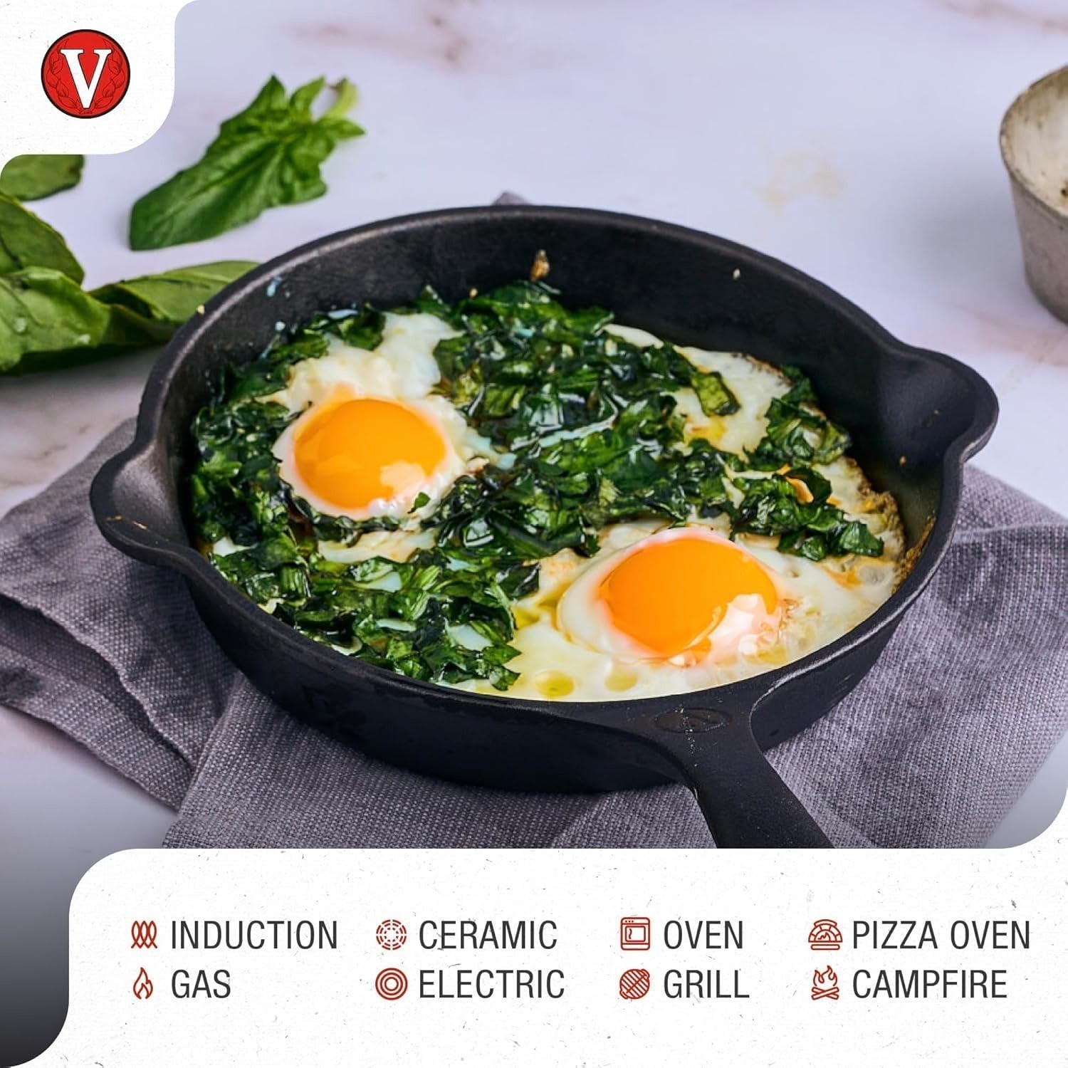 Victoria 6.5-Inch Cast Iron Skillet – Pre-Seasoned Frying Pan